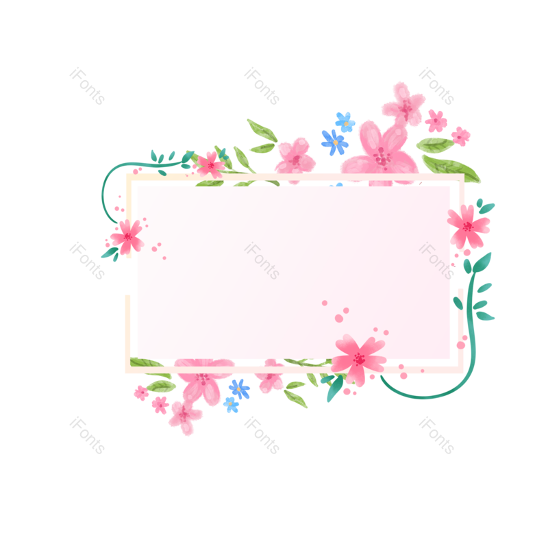 边框图片,装饰元素,花朵PNG,小花免抠素材